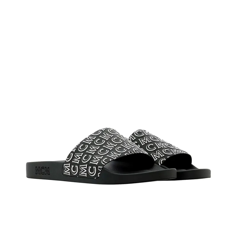 MCM Slide Slippers Women's Black-2