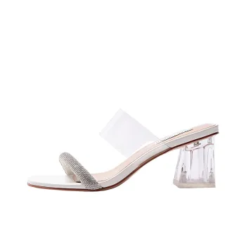 STEVE MADDEN Slide Slippers Women's Ecru
