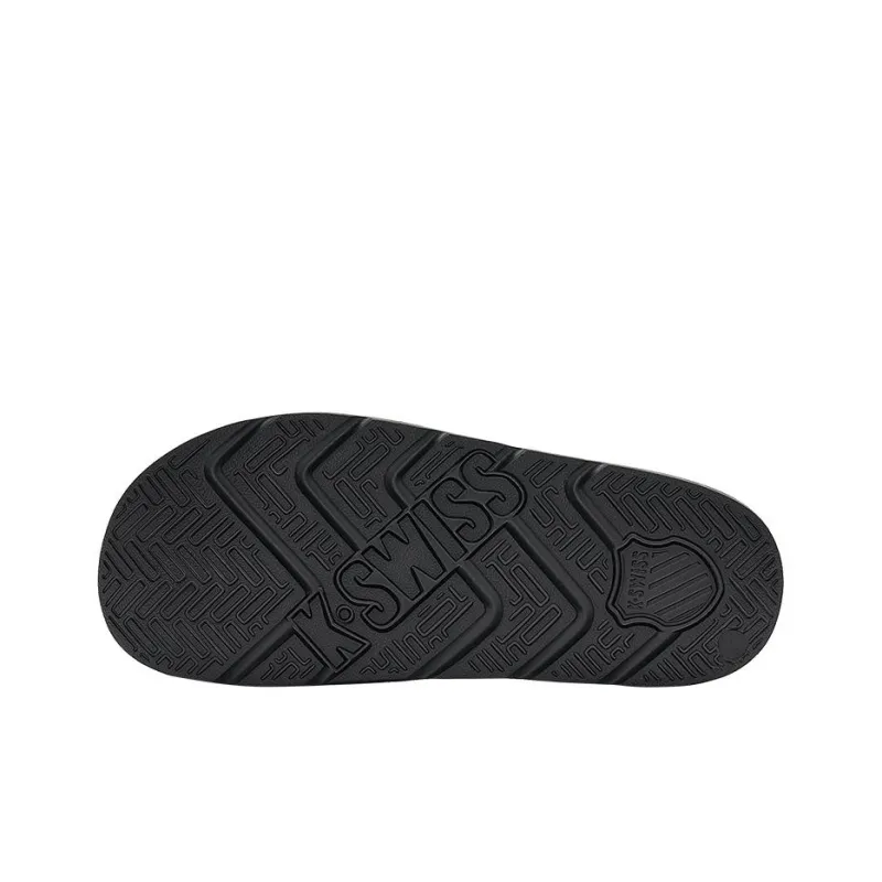 KSWISS Rubber Sole Slip Resistant Abrasion Resistant Slide Slippers Men's Black Gold-5