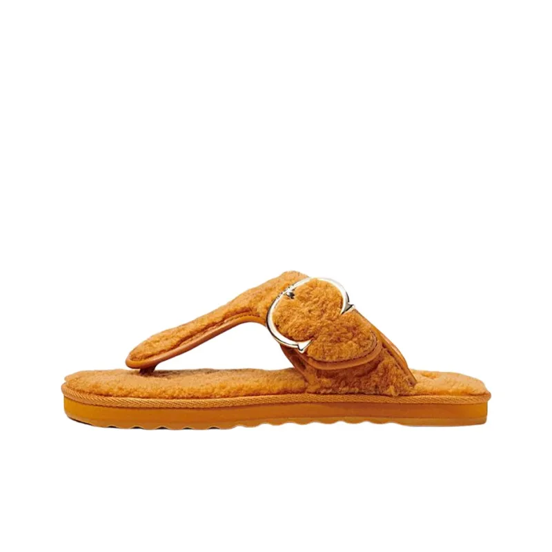 COACH Rubber Sole Slip Resistant Flip Flops Women's Orange-0