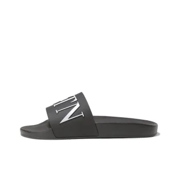 Valentino Vltn Embossed Open Toe Slides
