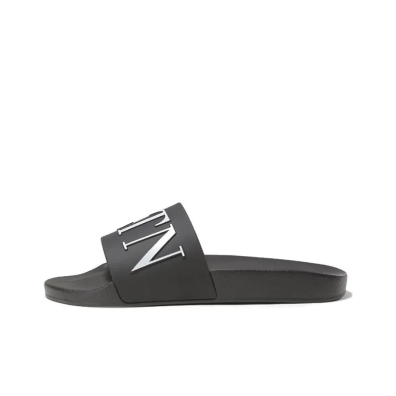 Valentino Vltn Embossed Open Toe Slides-0