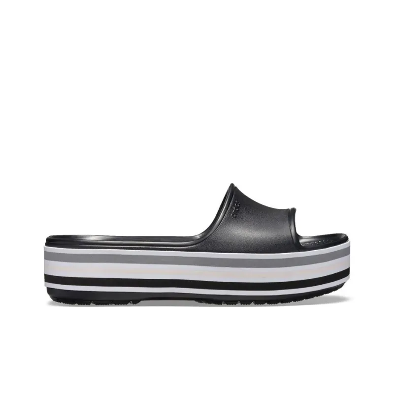 Crocs Crocband Platform Slides 'Black Grey White'-1