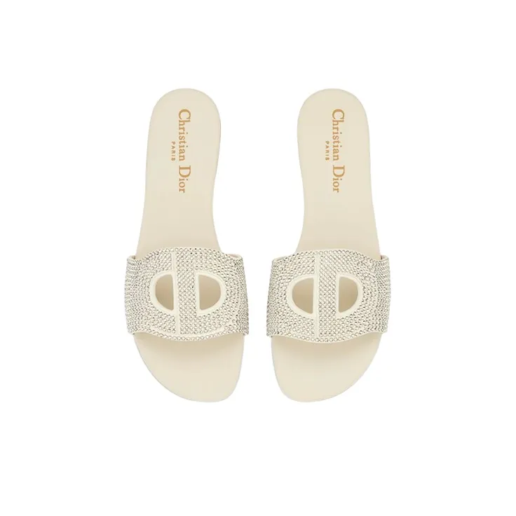 DIOR D Club Odor Resistant Slide Slippers Women's White-4