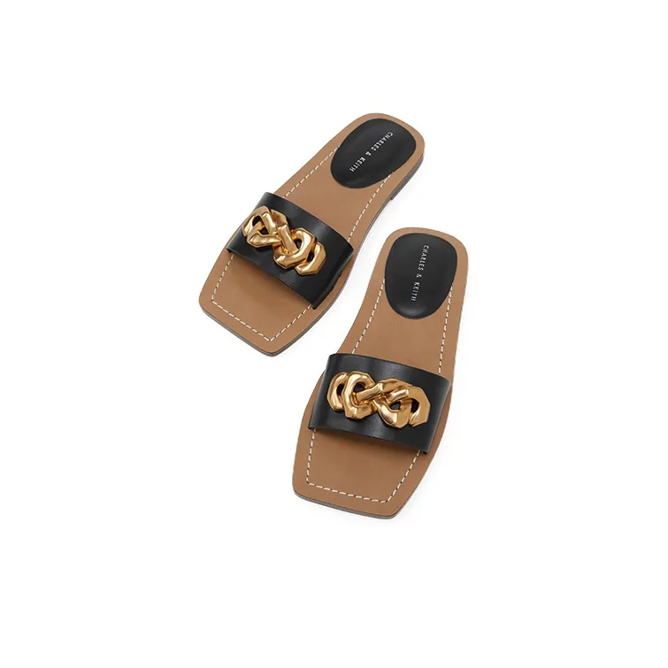 CHARLES&KEITH Composite Sole Slide Slippers Women's Black-2