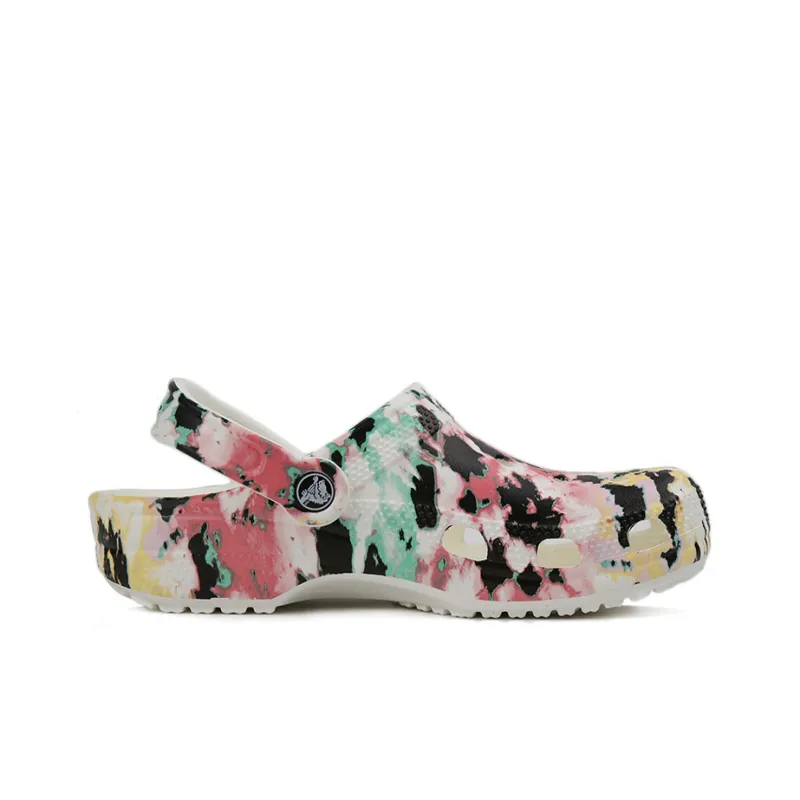 Crocs Classic Pattern Shoe Multi Color Splicing Unisex 'Black Pink Green'-1