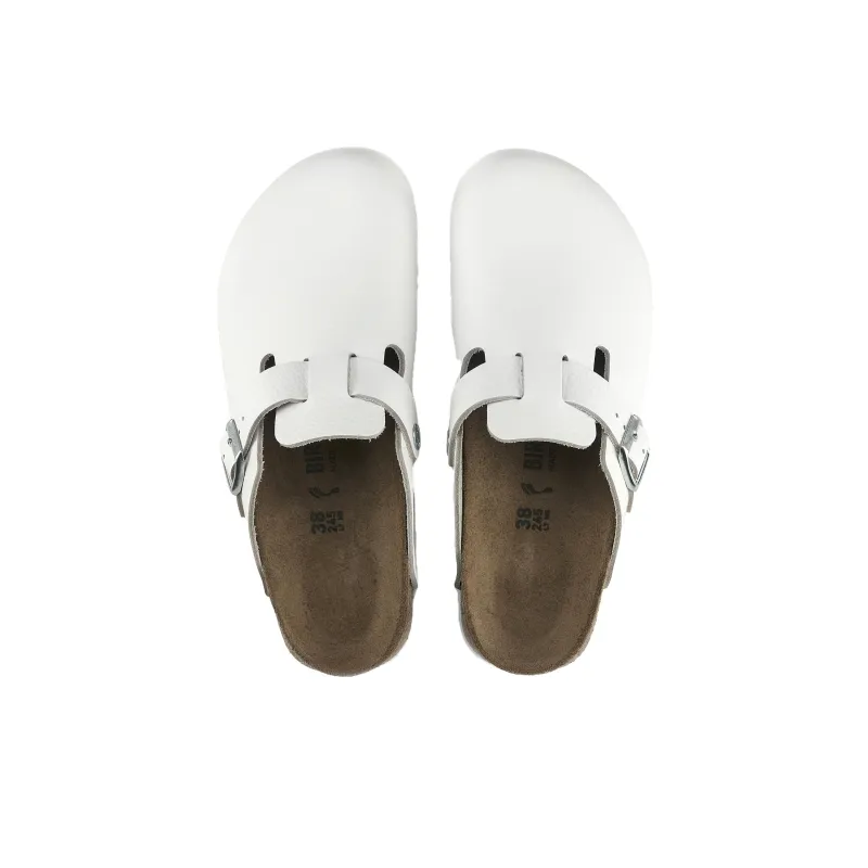 Birkenstock Boston Super Grip Leather Narrow Fit 'White'-3