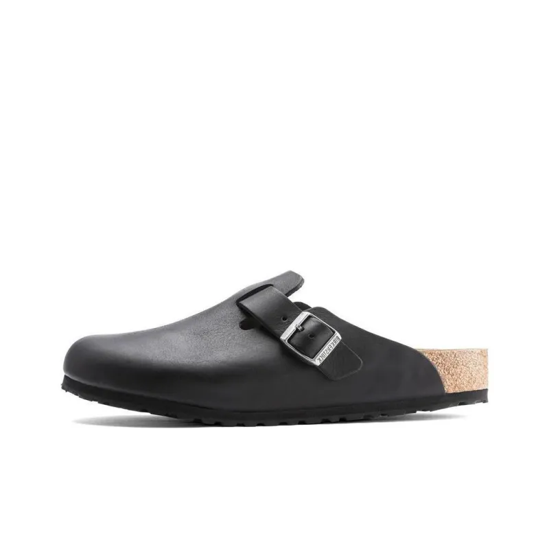 Birkenstock Boston Grip Leather Vintage Wood Black-0