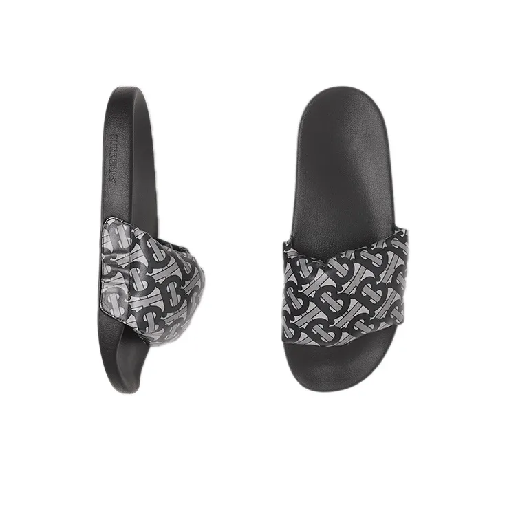 Burberry Monogram Print Slide Grey Women's-3