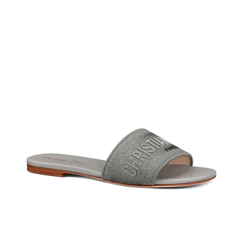 DIOR Dway Slide Slippers Women's Silver-2