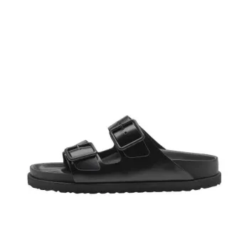 Birkenstock Arizona Double Buckle Slip On Leather Sandals 'Black'