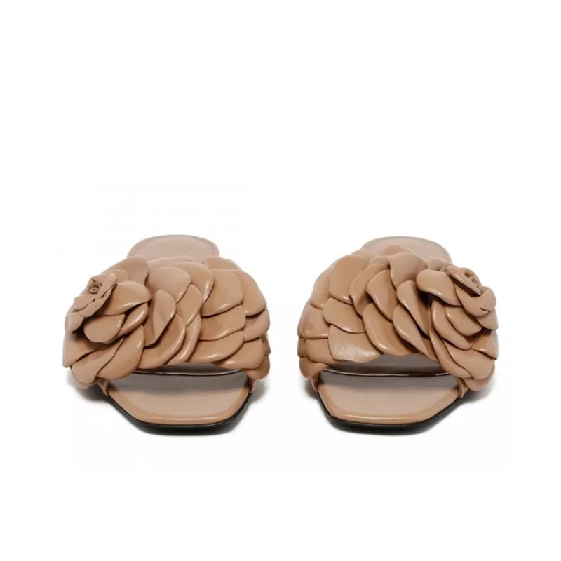 Valentino Flat Slippers Women's Light Brown-3