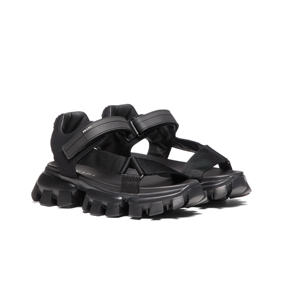 PRADA Cloudbust Thunder Sandal Black Nylon US M 10 - POIZON