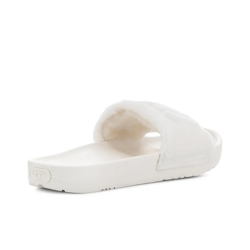 UGG Rubber Sole Abrasion Resistant Slide Slippers Women's White-3