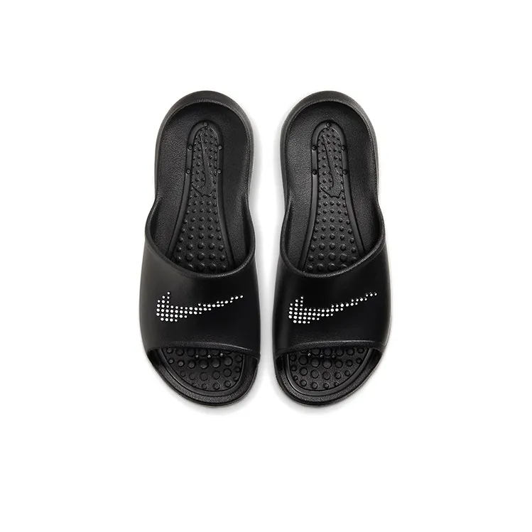 Nike Victori One Shower Slide Polka Dot Swoosh Black Women's-2