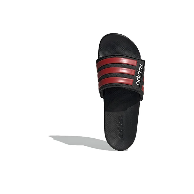 Adidas Adilette Rubber Sole Slip-Resistant Slide Slippers Men's Black Red-4