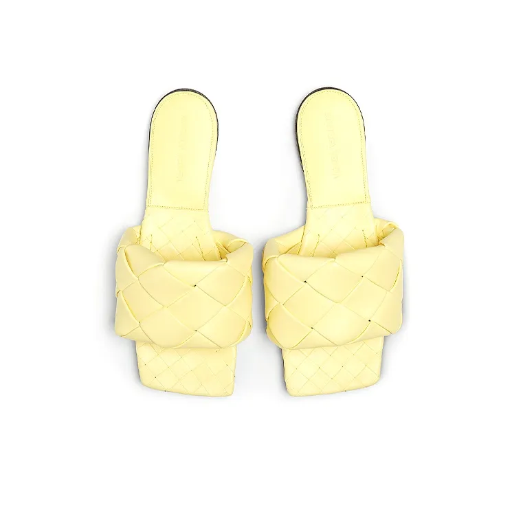Bottega Veneta Lido Slide Slippers Women's Yellow-3
