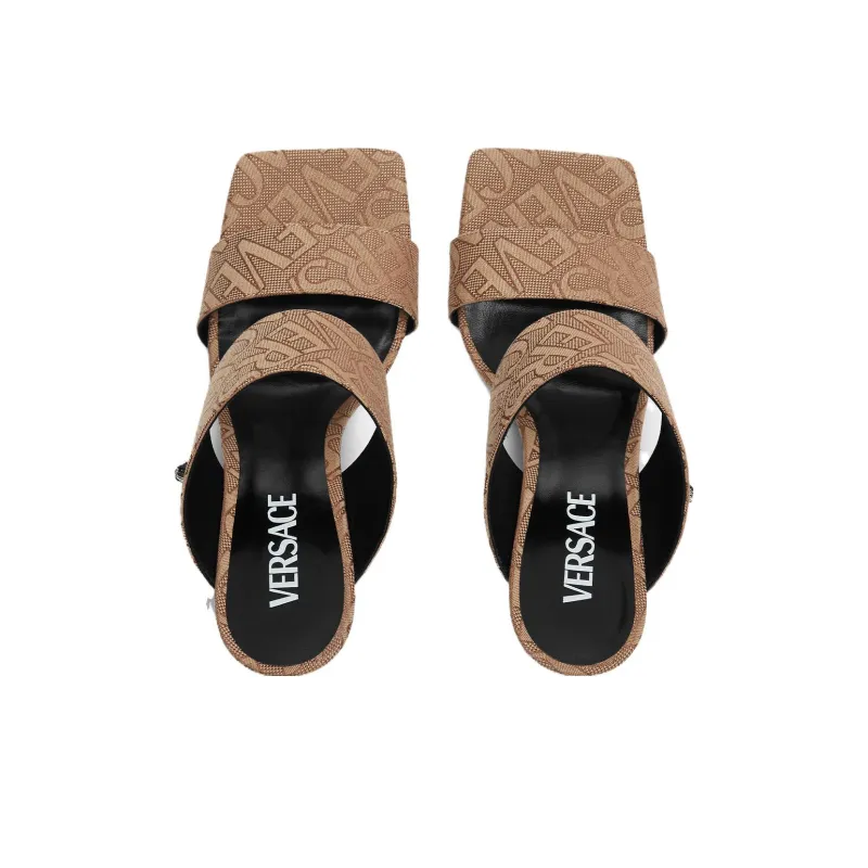 VERSACE Allover 95mm Jacquard Mules-3