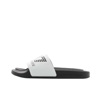EMPORIO ARMANI Rubber Sole Slide Slippers Men's Black White