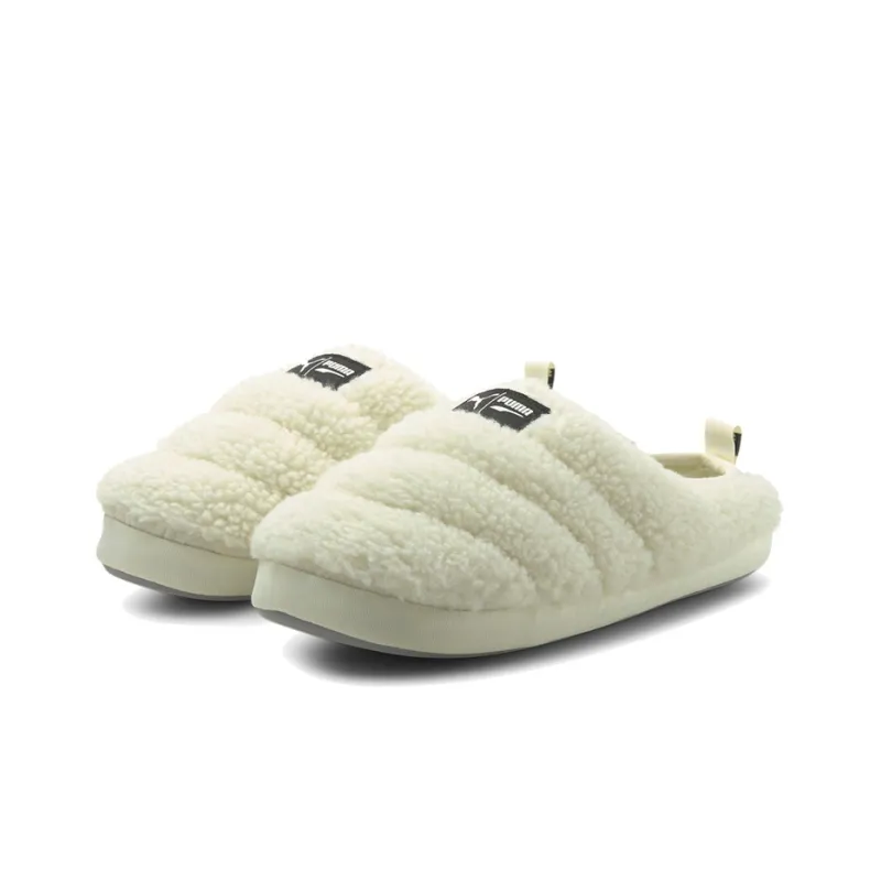 PUMA Scuff Sherpa Slippers 'Whisper White'-2