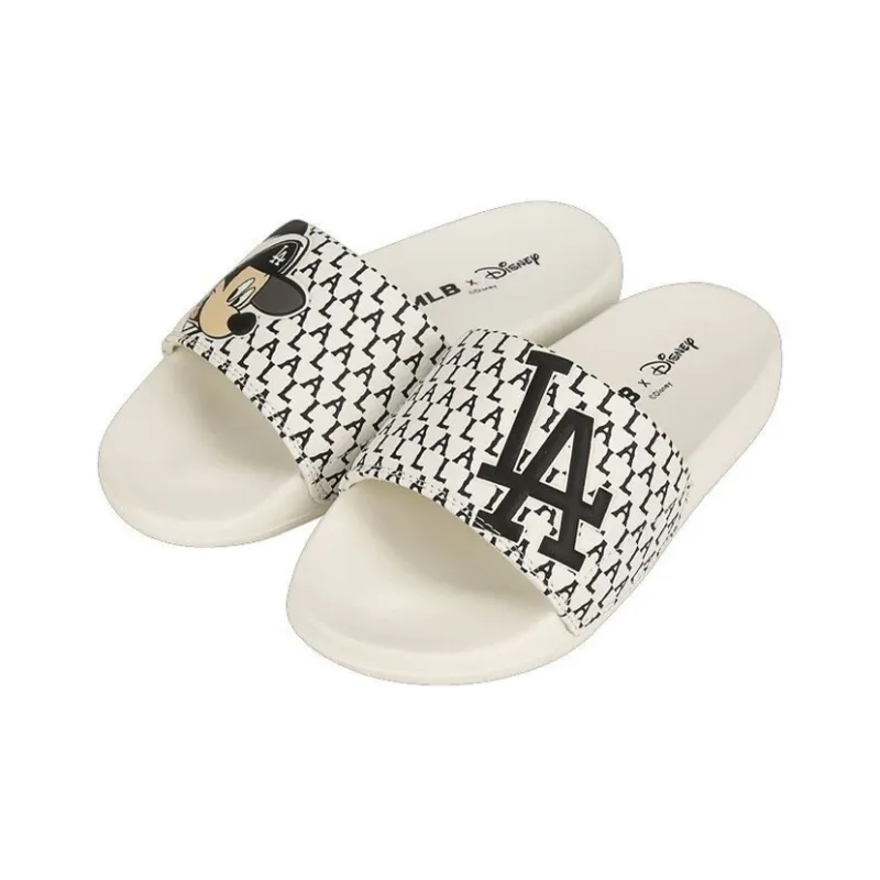 MOUND MICKY x MLB Slipper Slip Resistant Slide Slippers Unisex White-1