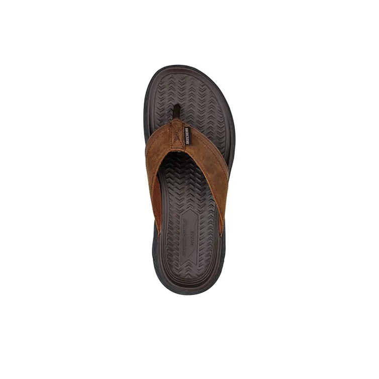 Skechers Arch Fit Motley Rubber Sole Quiet Slide Slippers Men's Brown-3