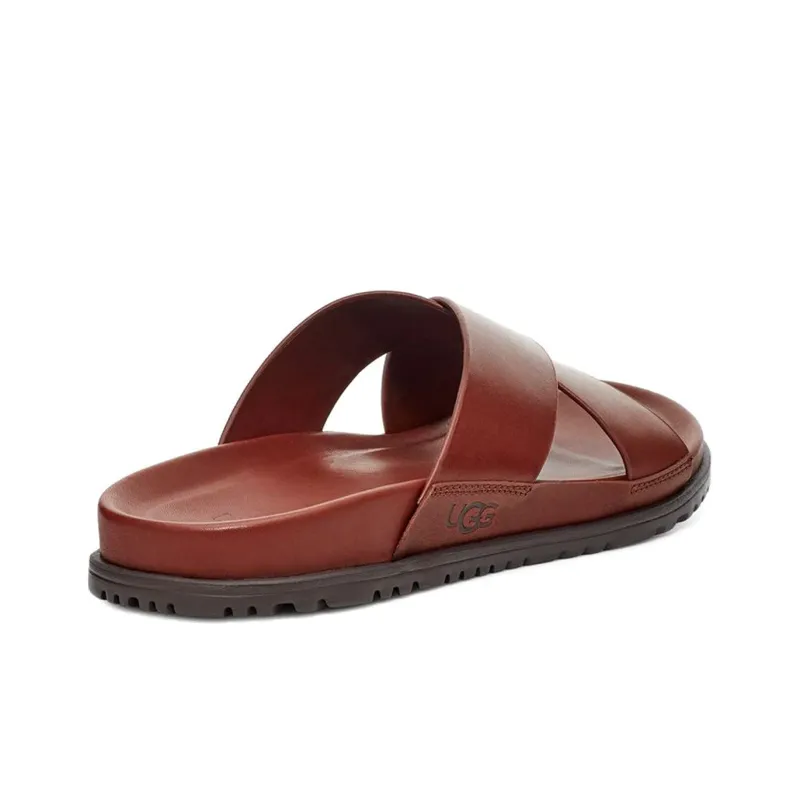 UGG Rubber Sole Slide Slippers Men's Red Brown-4