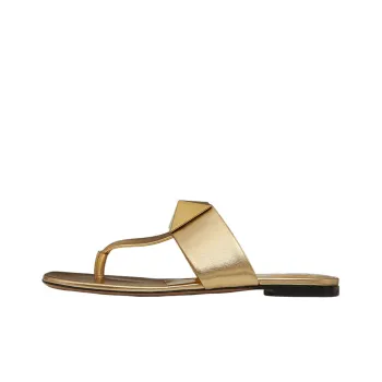 Valentino One Stud Flip Flops Women's Gold