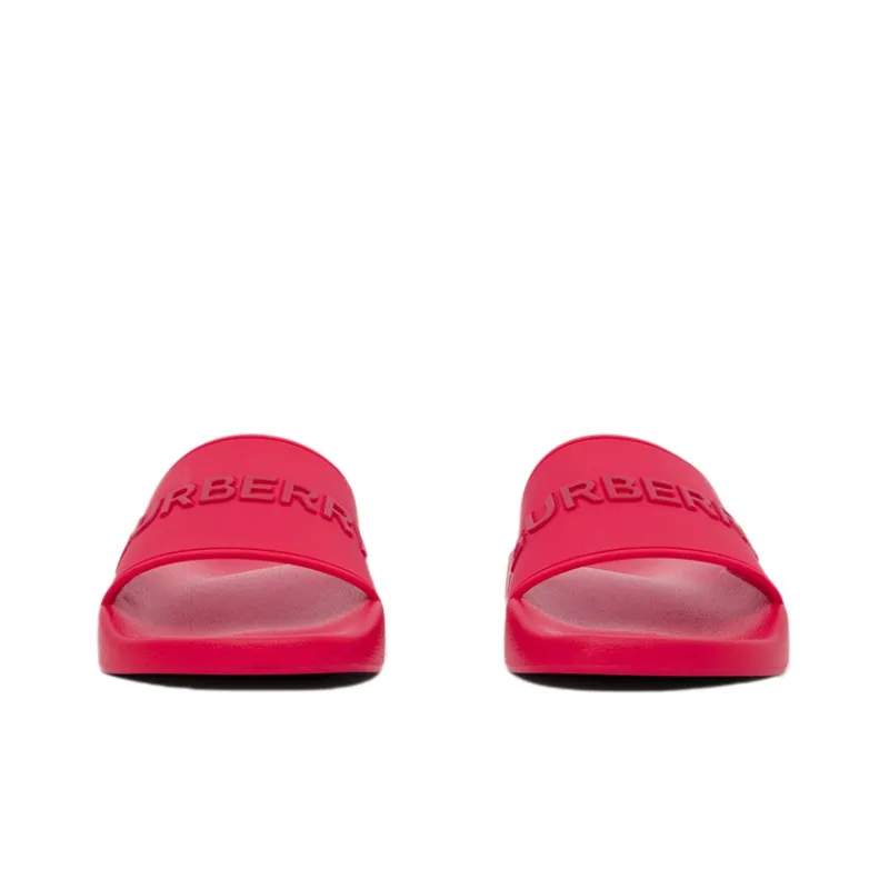 Burberry Embossed Logo Slides Bright Red-2
