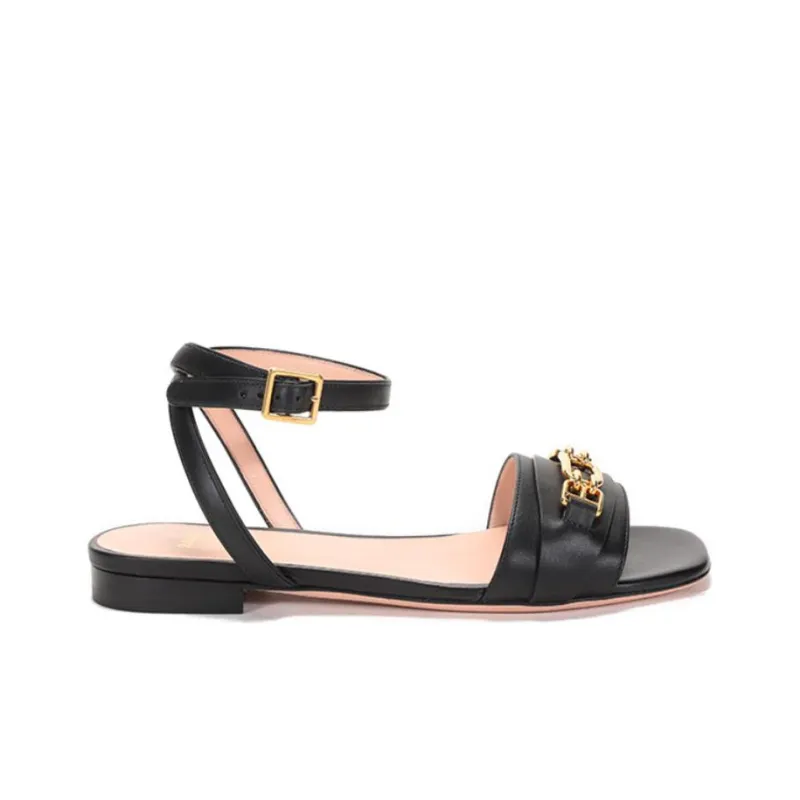 BALLY One Strap Sandals Women's Black-1