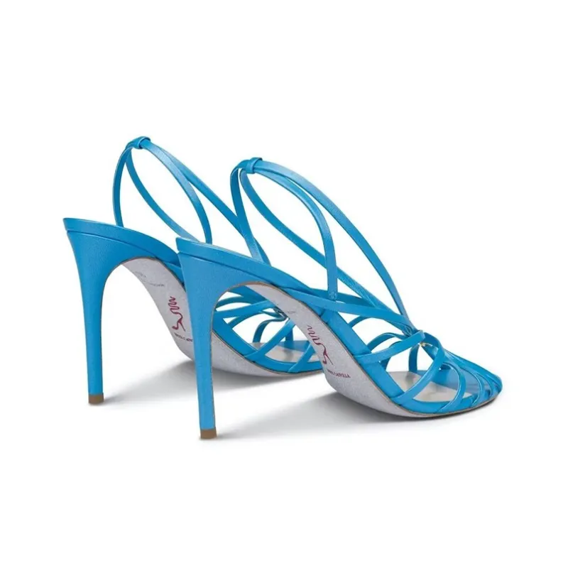 RENE CAOVILLA Sabine Strap Sandals Women's Blue-3