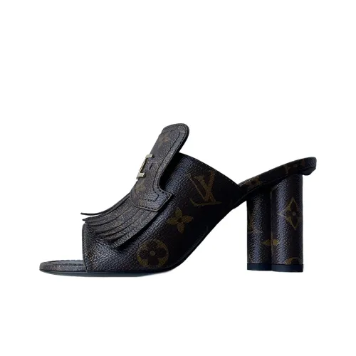 LOUIS VUITTON Monogram Fringe Pumps 'Brown' Women's