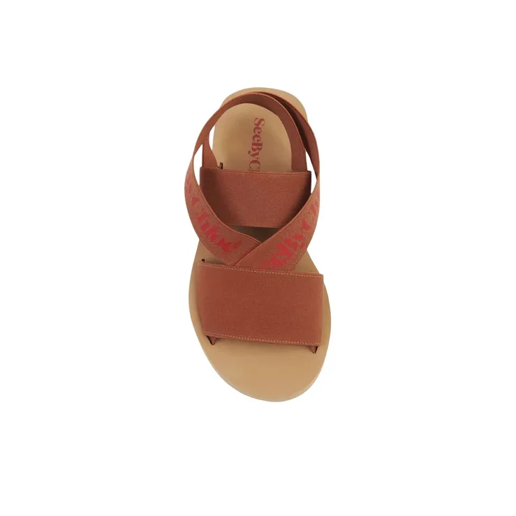 See By Chloe Tessie Strap Sandals Women's Brown Red-3
