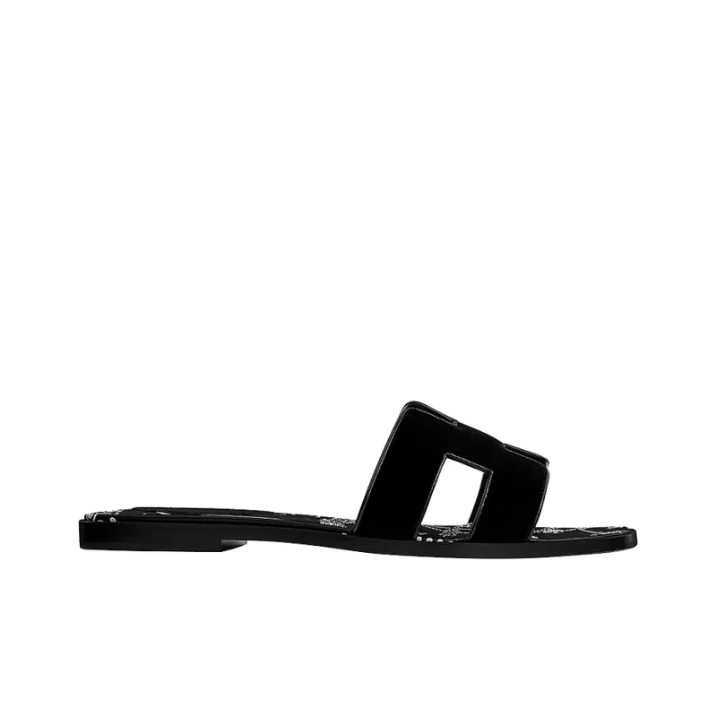 HERMES Oran Stylish Sandals Women's Black White-1