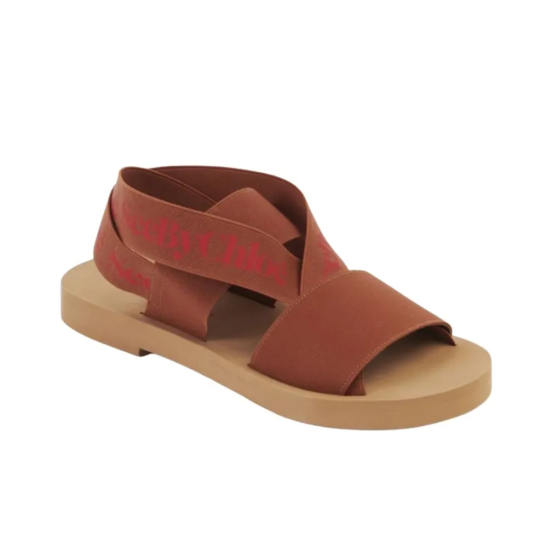 See By Chloe Tessie Strap Sandals Women's Brown Red-2