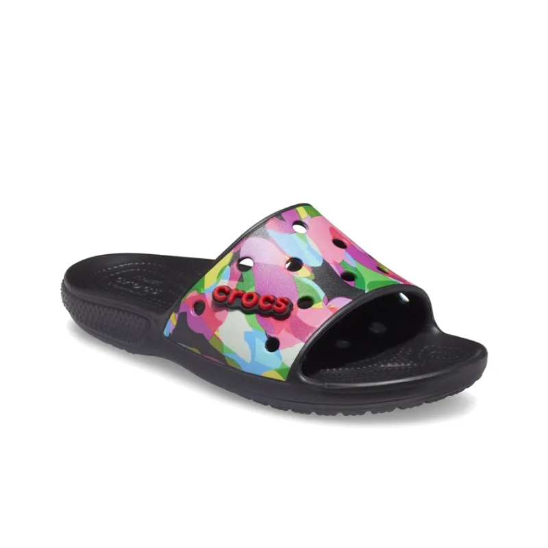 Crocs Classic Bubble Block Slides 'Black Multi'-2