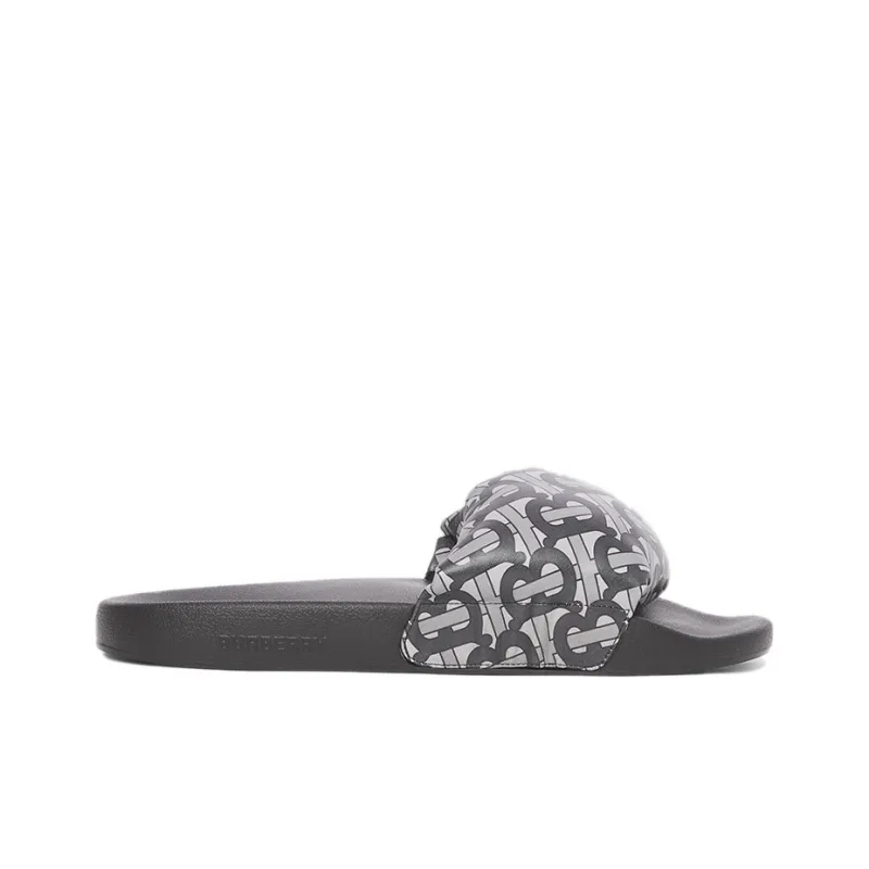 Burberry Monogram Print Slide Grey Women's-1