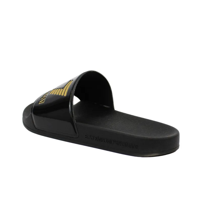 EMPORIO ARMANI EA7 Rubber Sole Odor Resistant Slide Slippers Unisex Black-3
