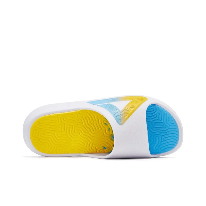 PEAK EVA Quiet Slide Slippers Women's White Tropical Blue-3