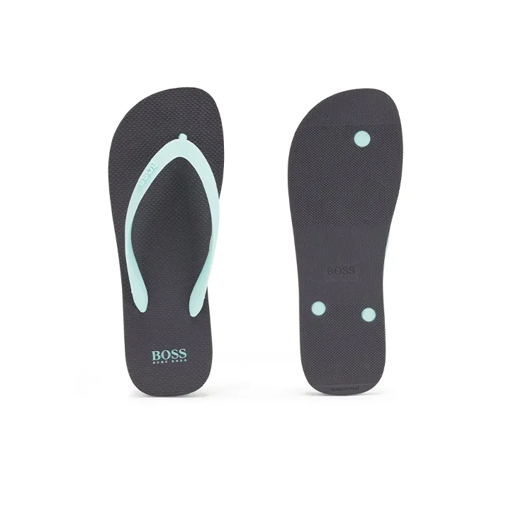 HUGO BOSS Rubber Sole Quiet Flip Flops Men's Dark Green-4
