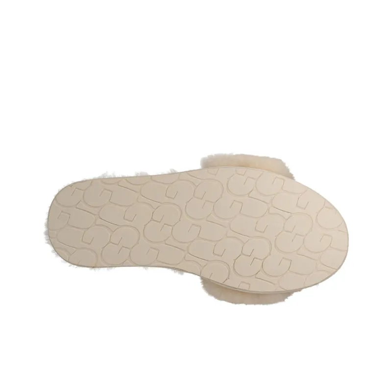 UGG Fluff Slide Stylish Sandals Women's Natural-5