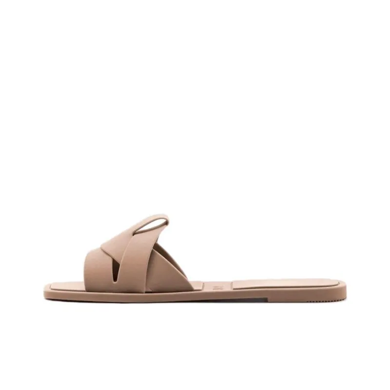 ZARA Rubber Sole Quiet Slide Slippers Women's Brown-0