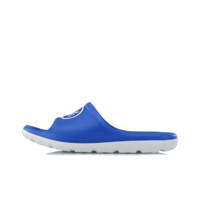 LiNing Rubber Sole EVA Quiet Slide Slippers Men's Blue-0