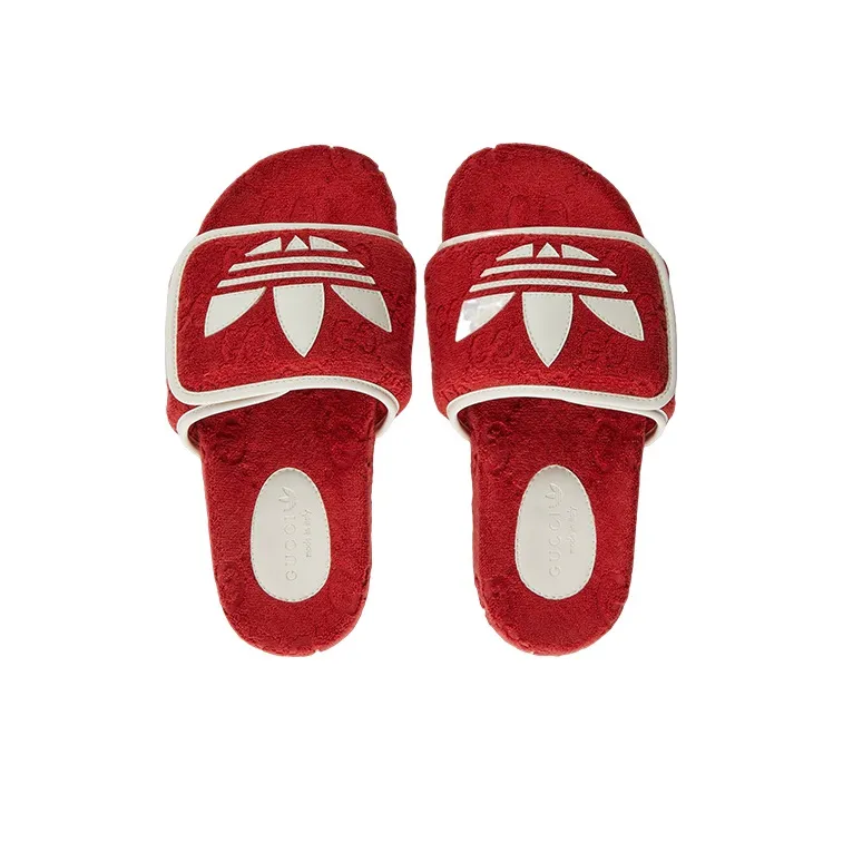GUCCI Adidas X GUCCI Monogram Slide Red Women's-2