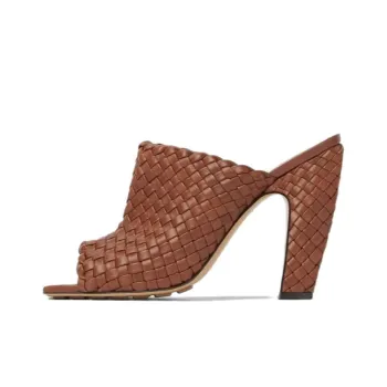 Bottega Veneta Canalazzo Rubber Sole Quiet Slide Slippers Women's Brown