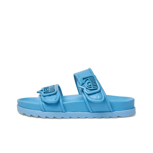 CHIARA FERRAGNI Slide Slippers Women's Turquoise Color