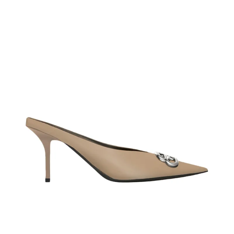 Balenciaga Knife Square BB Wrap-toe Slippers Women's Brown-1