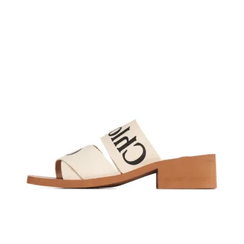 Chloe Woody Abrasion Resistant Slide Slippers Women's White