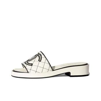 CHANEL Slide Slippers Women's Ivory White