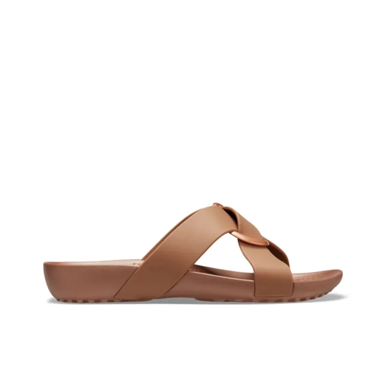 Crocs Serena Slide Slippers Women's Brown Yellow-1